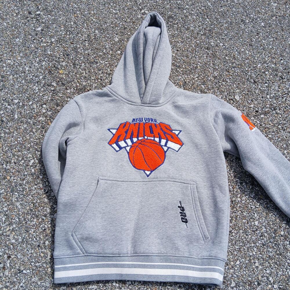 New York Knicks Sweatshirt Hoodie Mens Large Gray Pullover NBA Basketball Nike